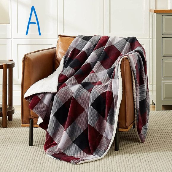 New Sherpa Fleece Blanket Plaid Blanket Super Soft Blankets & Throws for… - Picture 1 of 14